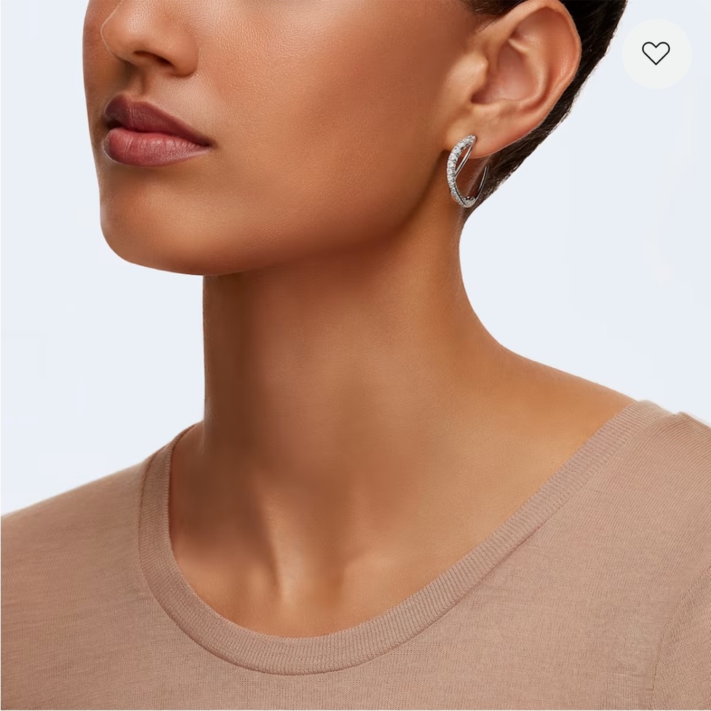 Swarovski Silver Twist Hoop Earrings